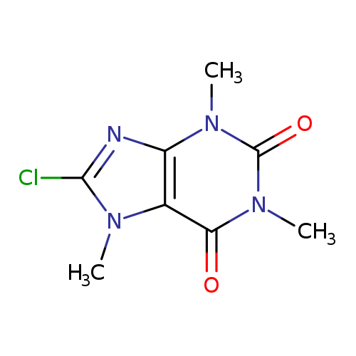 Clc1nc2c(n1C)c(=O)n(c(=O)n2C)C