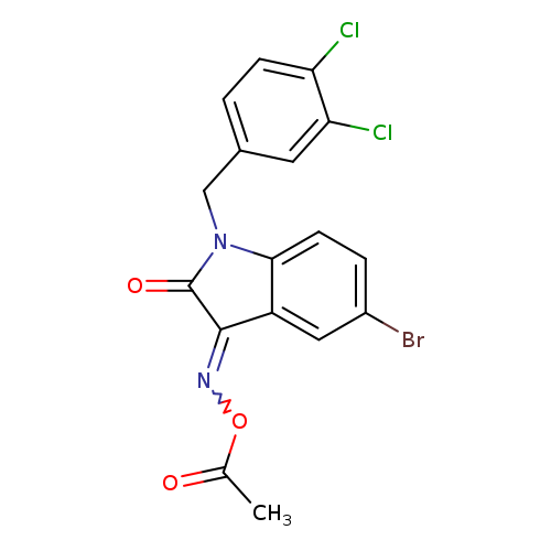 CC(=O)ON=C1c2cc(Br)ccc2N(C1=O)Cc1ccc(c(c1)Cl)Cl