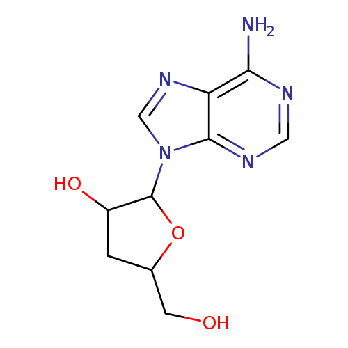 OCC1CC(C(O1)n1cnc2c1ncnc2N)O