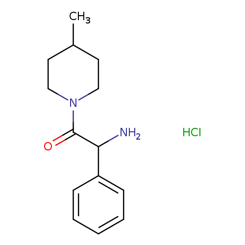 NC(C(=O)N1CCC(CC1)C)c1ccccc1.Cl