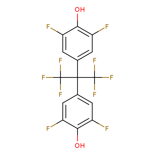FC(C(C(F)(F)F)(c1cc(F)c(c(c1)F)O)c1cc(F)c(c(c1)F)O)(F)F