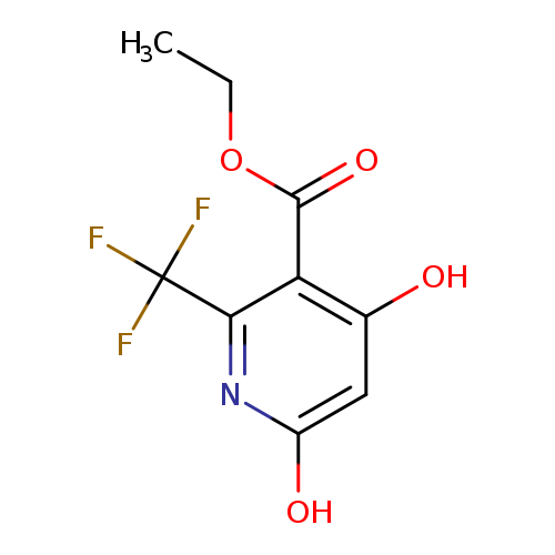 CCOC(=O)c1c(O)cc(nc1C(F)(F)F)O