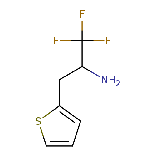 NC(C(F)(F)F)Cc1cccs1