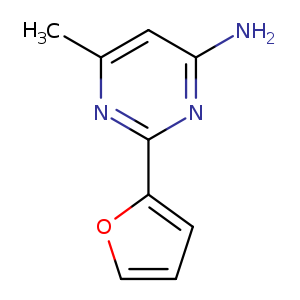 Cc1cc(N)nc(n1)c1ccco1