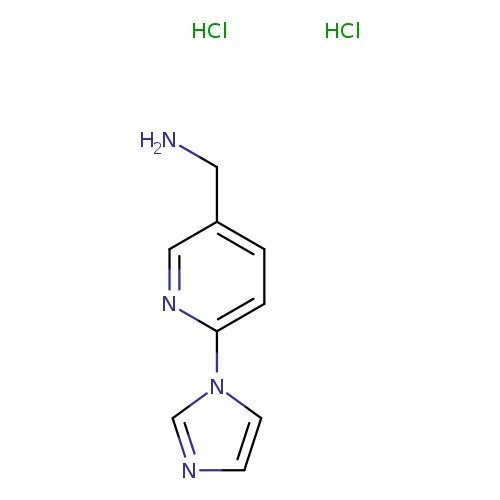 NCc1ccc(nc1)n1cncc1.Cl.Cl