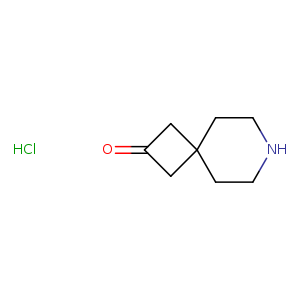 O=C1CC2(C1)CCNCC2.Cl