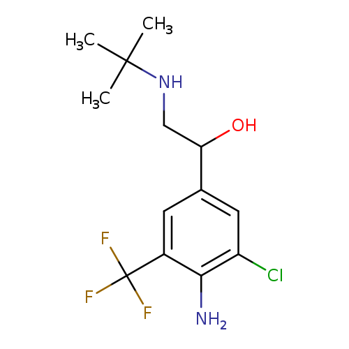 OC(c1cc(Cl)c(c(c1)C(F)(F)F)N)CNC(C)(C)C