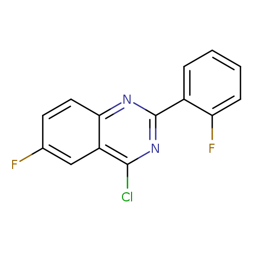 Fc1ccc2c(c1)c(Cl)nc(n2)c1ccccc1F