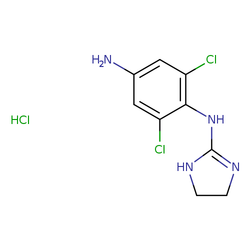 Nc1cc(Cl)c(c(c1)Cl)NC1=NCCN1.Cl