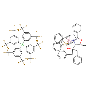 FC(C1=C[C-](=CC(=C1)C(F)(F)F)[B+3]([C-]1=CC(=CC(=C1)C(F)(F)F)C(F)(F)F)([C-]1=CC(=CC(=C1)C(F)(F)F)C(F)(F)F)[C-]1=CC(=CC(=C1)C(F)(F)F)C(F)(F)F)(F)F.C[C@H]1OC(=[N]2[C@H]1C(Cc1ccccc1)(Cc1ccccc1)OP([Ir+]1342[CH]2=[CH]4CC[CH]1=[CH]3CC2)(c1ccccc1)c1ccccc1)c1ccccc1
