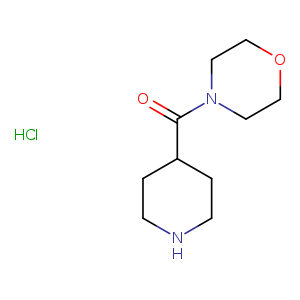 O=C(N1CCOCC1)C1CCNCC1.Cl