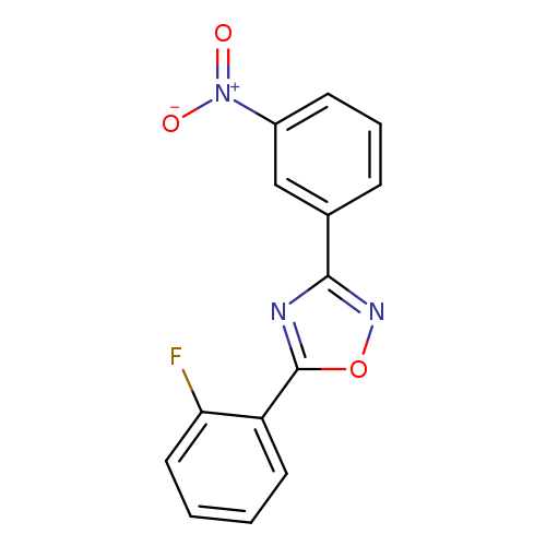 Fc1ccccc1c1onc(n1)c1cccc(c1)[N+](=O)[O-]