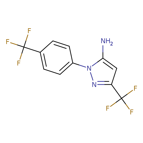 Nc1cc(nn1c1ccc(cc1)C(F)(F)F)C(F)(F)F