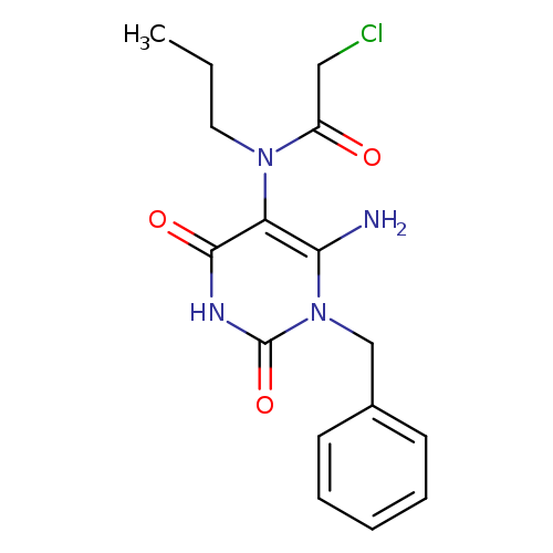CCCN(c1c(=O)[nH]c(=O)n(c1N)Cc1ccccc1)C(=O)CCl
