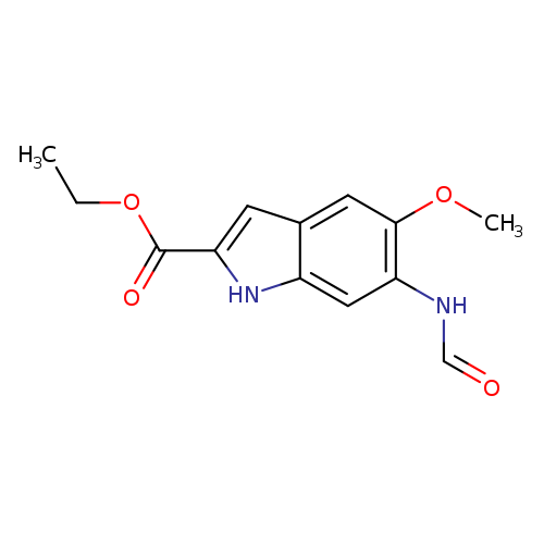 CCOC(=O)c1[nH]c2c(c1)cc(c(c2)NC=O)OC