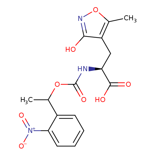 O=C(OC(c1ccccc1[N+](=O)[O-])C)N[C@H](C(=O)O)Cc1c(C)onc1O