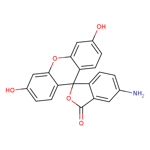 Oc1ccc2c(c1)Oc1c(C32OC(=O)c2c3ccc(c2)N)ccc(c1)O