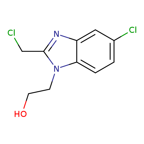 OCCn1c(CCl)nc2c1ccc(c2)Cl