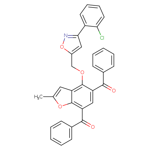 Cc1oc2c(c1)c(OCc1onc(c1)c1ccccc1Cl)c(cc2C(=O)c1ccccc1)C(=O)c1ccccc1