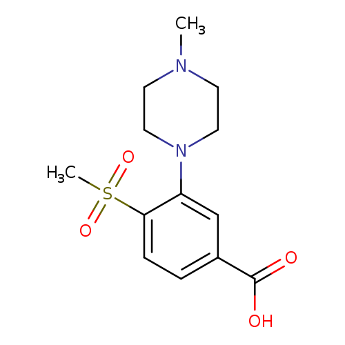 CN1CCN(CC1)c1cc(ccc1S(=O)(=O)C)C(=O)O