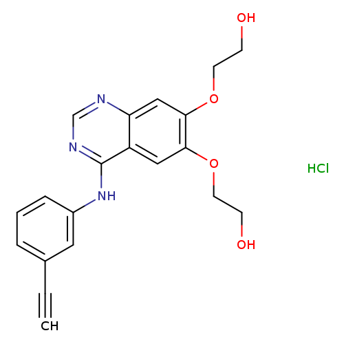 OCCOc1cc2c(ncnc2cc1OCCO)Nc1cccc(c1)C#C.Cl