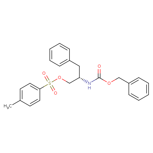 O=C(N[C@@H](Cc1ccccc1)COS(=O)(=O)c1ccc(cc1)C)OCc1ccccc1
