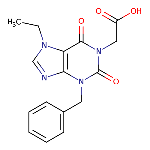 CCn1cnc2c1c(=O)n(c(=O)n2Cc1ccccc1)CC(=O)O