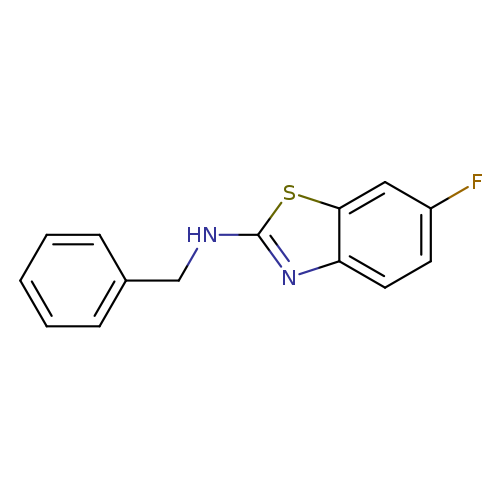 Fc1ccc2c(c1)sc(n2)NCc1ccccc1