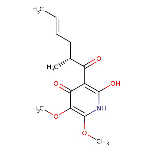 C/C=C/C[C@H](C(=O)c1c(O)[nH]c(c(c1=O)OC)OC)C