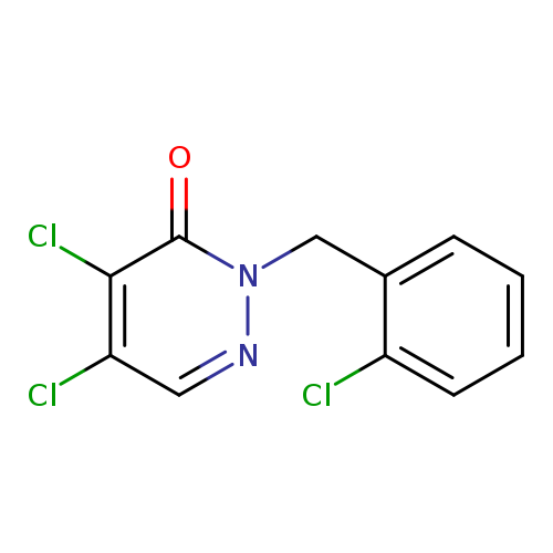Clc1ccccc1Cn1ncc(c(c1=O)Cl)Cl