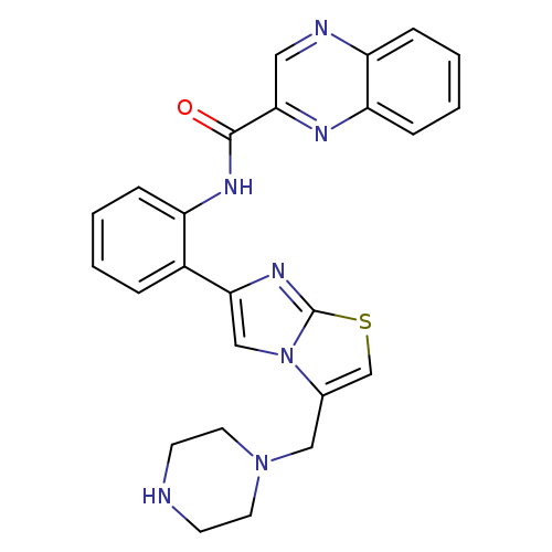 O=C(c1cnc2c(n1)cccc2)Nc1ccccc1c1cn2c(n1)scc2CN1CCNCC1