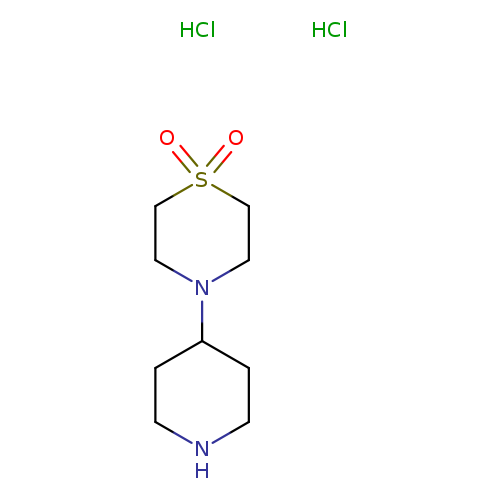 O=S1(=O)CCN(CC1)C1CCNCC1.Cl.Cl