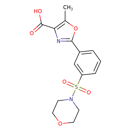 OC(=O)c1nc(oc1C)c1cccc(c1)S(=O)(=O)N1CCOCC1