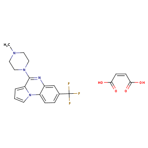 CN1CCN(CC1)c1nc2cc(ccc2n2c1ccc2)C(F)(F)F.OC(=O)/C=CC(=O)O