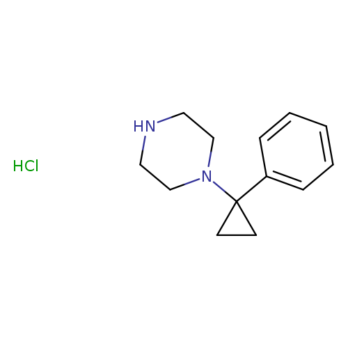 N1CCN(CC1)C1(CC1)c1ccccc1.Cl