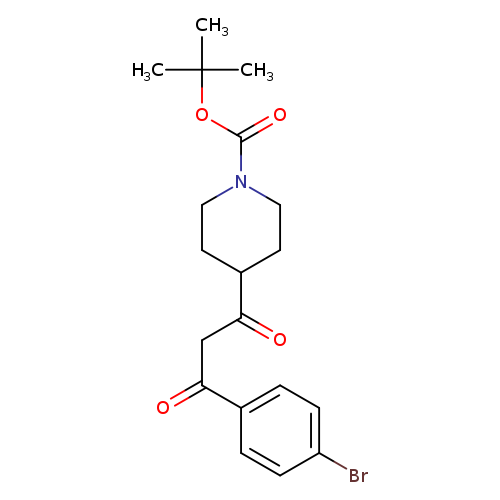 O=C(C1CCN(CC1)C(=O)OC(C)(C)C)CC(=O)c1ccc(cc1)Br