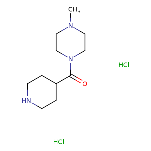 CN1CCN(CC1)C(=O)C1CCNCC1.Cl.Cl