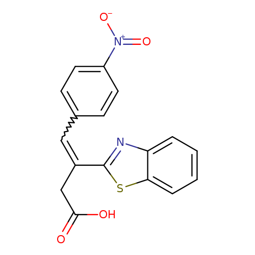 OC(=O)CC(=Cc1ccc(cc1)[N+](=O)[O-])c1nc2c(s1)cccc2