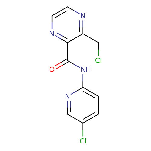 ClCc1nccnc1C(=O)Nc1ccc(cn1)Cl