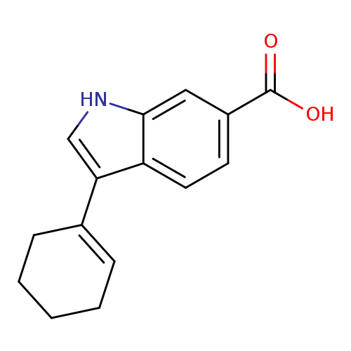 OC(=O)c1ccc2c(c1)[nH]cc2C1=CCCCC1