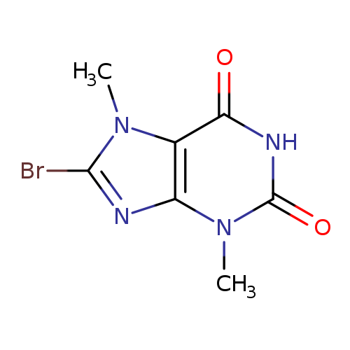 Cn1c(Br)nc2c1c(=O)[nH]c(=O)n2C
