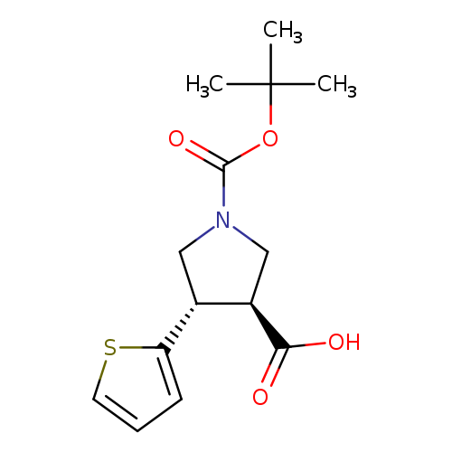 O=C(N1C[C@H]([C@@H](C1)C(=O)O)c1cccs1)OC(C)(C)C