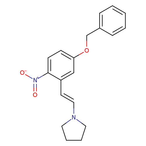 [O-][N+](=O)c1ccc(cc1/C=C/N1CCCC1)OCc1ccccc1