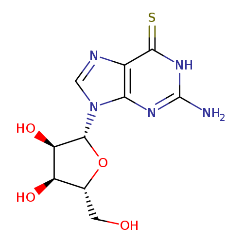 OC[C@H]1O[C@H]([C@@H]([C@@H]1O)O)n1cnc2c1nc(N)[nH]c2=S