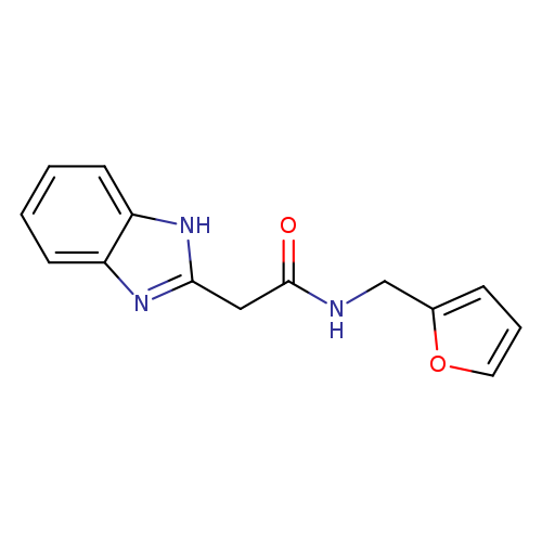 O=C(Cc1nc2c([nH]1)cccc2)NCc1ccco1