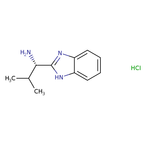 N[C@H](c1nc2c([nH]1)cccc2)C(C)C.Cl