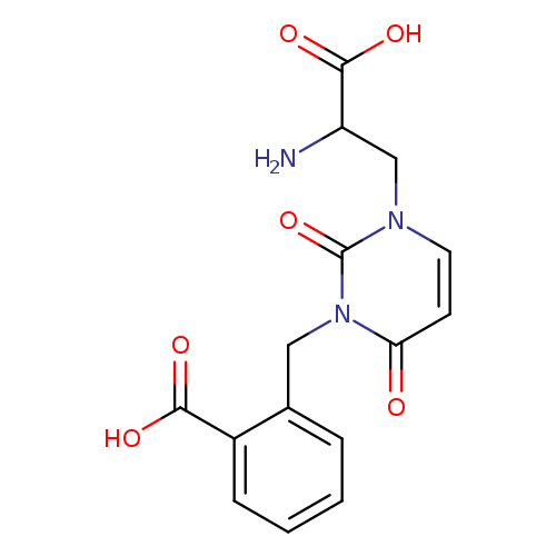 NC(C(=O)O)Cn1ccc(=O)n(c1=O)Cc1ccccc1C(=O)O