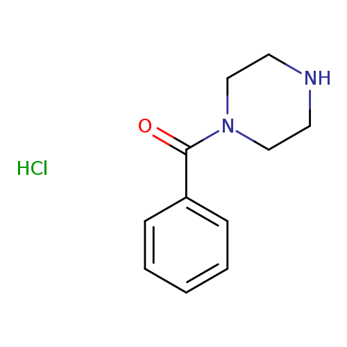 O=C(c1ccccc1)N1CCNCC1.Cl
