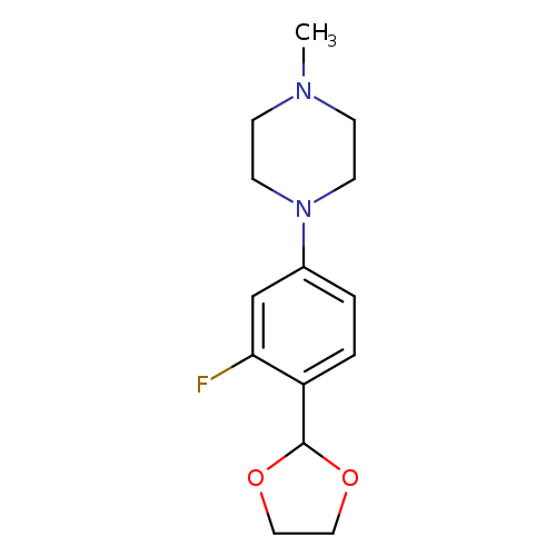 CN1CCN(CC1)c1ccc(c(c1)F)C1OCCO1