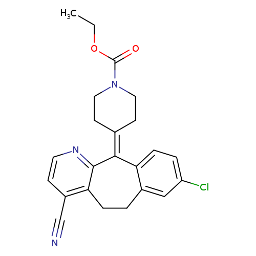 CCOC(=O)N1CCC(=C2c3ccc(cc3CCc3c2nccc3C#N)Cl)CC1